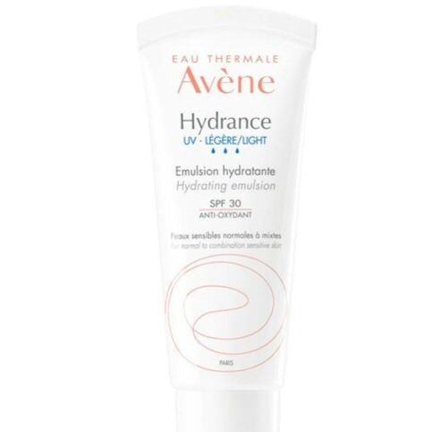 Avene Hydrance light hydrating emulsion on a white background