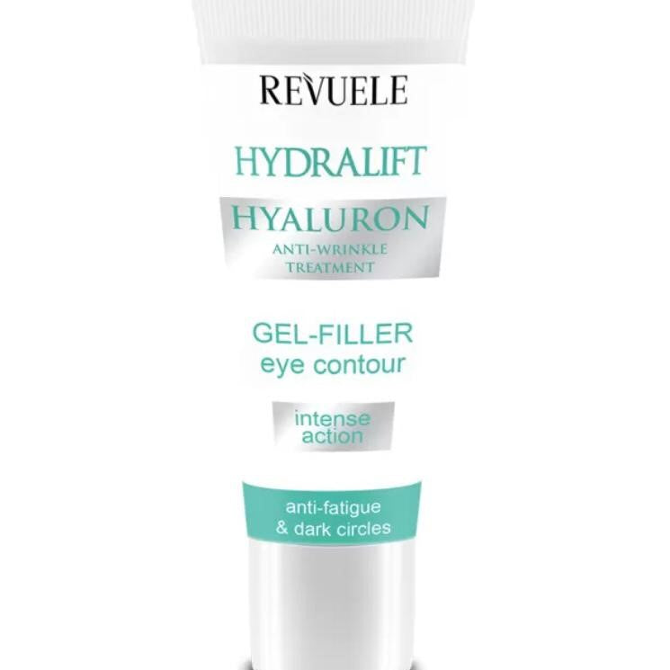 Revuele Hydralift Hyaluron gel-filler eye contour packaging on a white background
