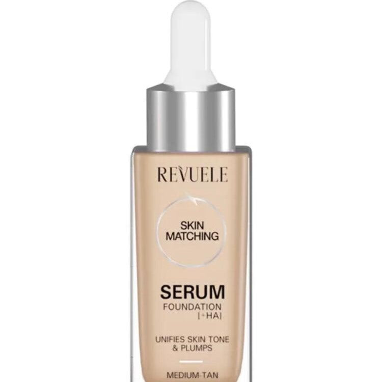 Revuele serum foundation bottle on a white background