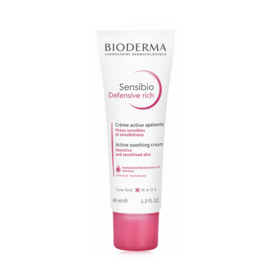 Bioderma Sensibio Defensive Rich cream tube on a white background