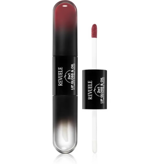 Revuele lip gloss with applicator on a white background