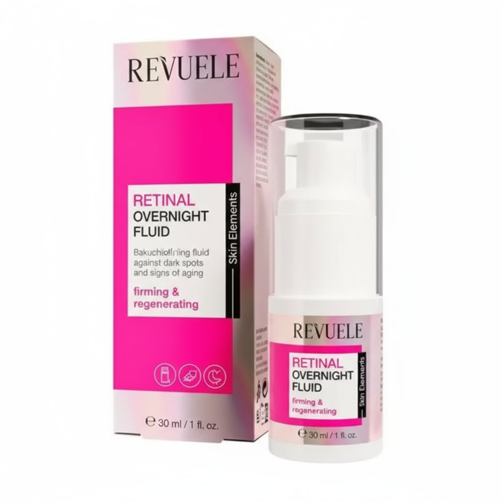 Revuele retinal Overnight Fluid packaging on a white background