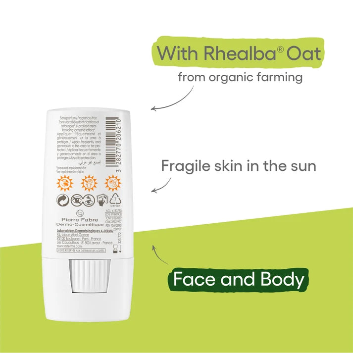 A-Derma Protect Invisible Sunscreen Stick SPF50+ I Body - face - lips