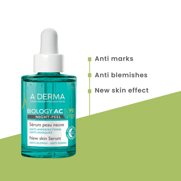 A-derma Biology AC Night Peel Anti-Blemish Serum 30ml