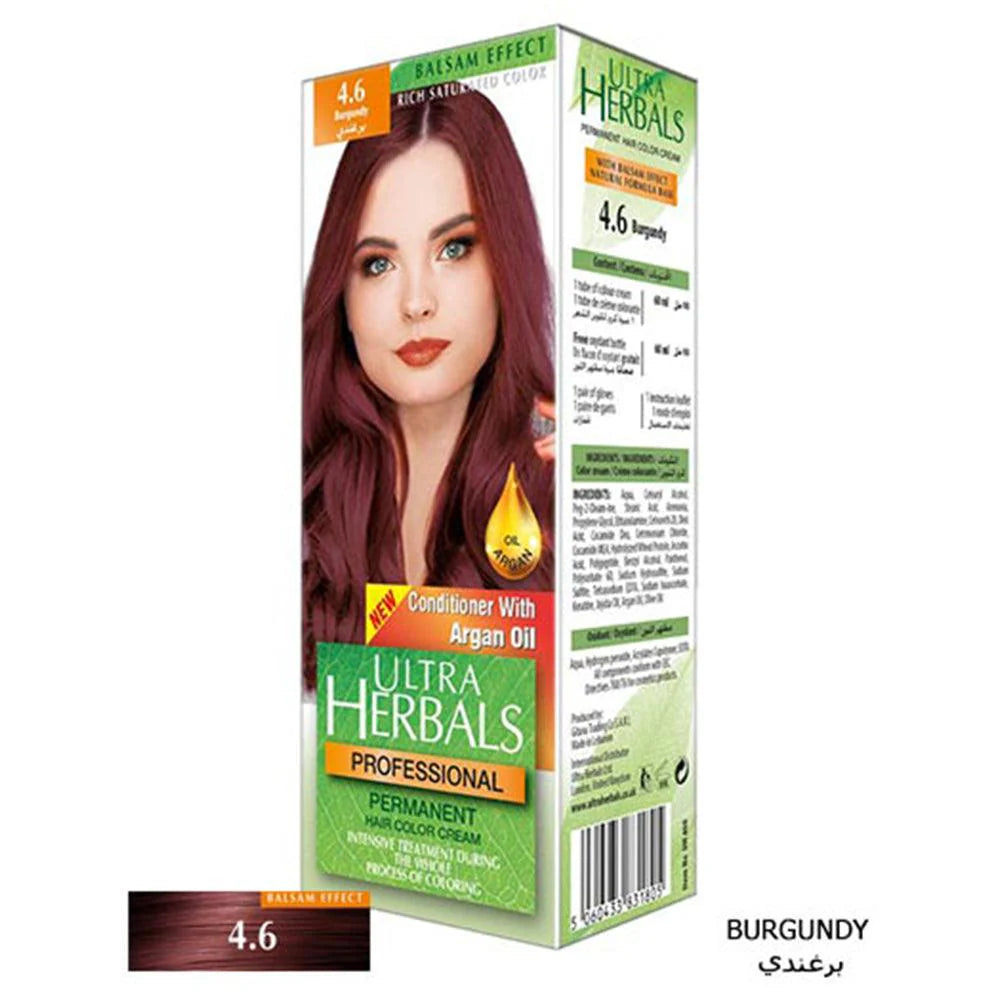 Ultra Herbals Professional Hair Color Cream 4.6 Burgundy