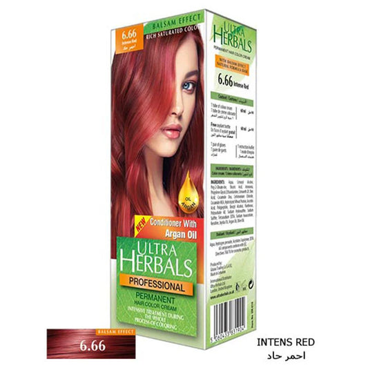 Ultra Herbals Professional Hair Color Cream 6.66 Intense Red