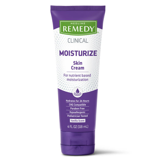 Purple tube of Medline Remedy Clinical Skin Cream on a white background