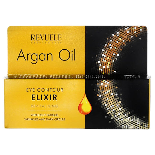 Revuele Argan Oil Eye Contour Elixir packaging on a white background