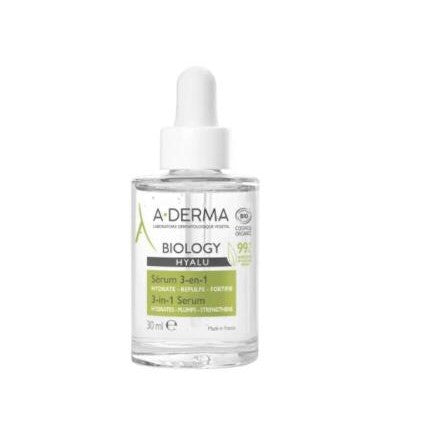 A-Derma serum bottle on a white background