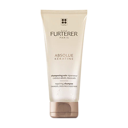 Tube of Rene Furterer Absolue Keratine shampoo on a white background