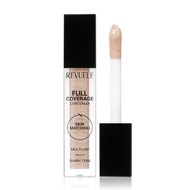 Revuele Full Coverage concealer with applicator on a white background