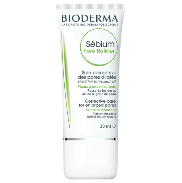 Bioderma Sébium Pore Refiner cream tube on a white background