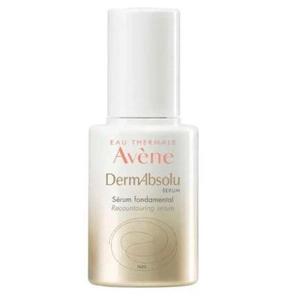 Avene DermAbsolu serum bottle on a white background