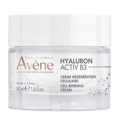 Avene Hyaluron Activ B3 cream jar on a white background