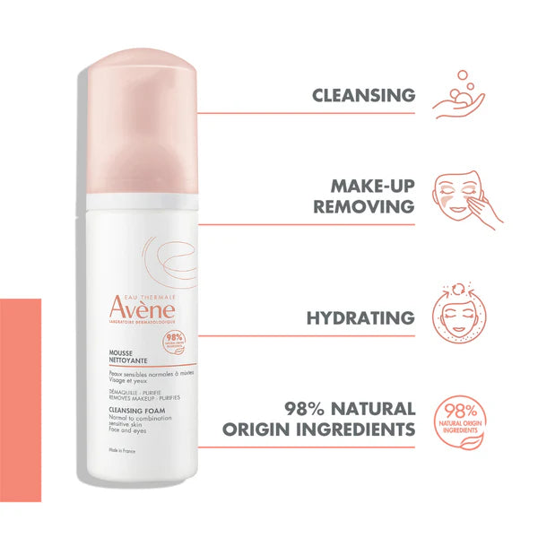 Avène Hydrance UV Light SPF 30 Emulsion And Avène Cleansing Foam Buy 1 Get 1 Pouch Bundle