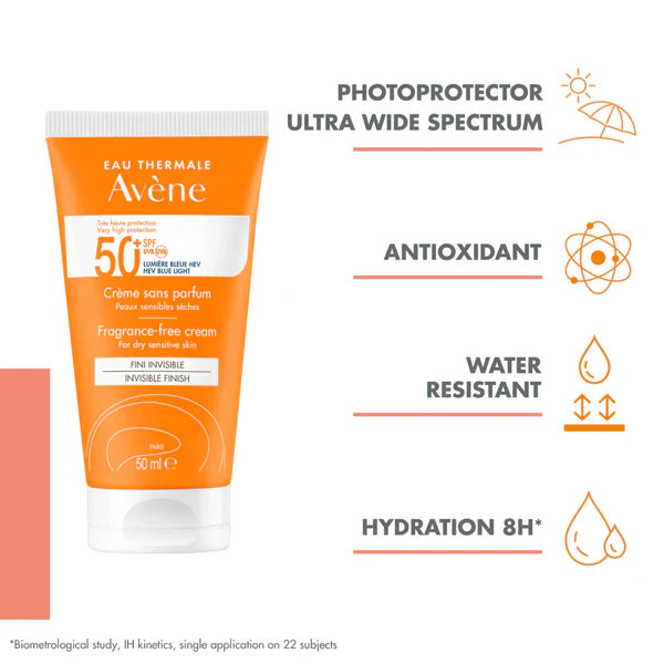 Avène Ultra Broad Spectrum Spf50+Fragnance Free Cream For Dry - Sensitive Skin 50ml