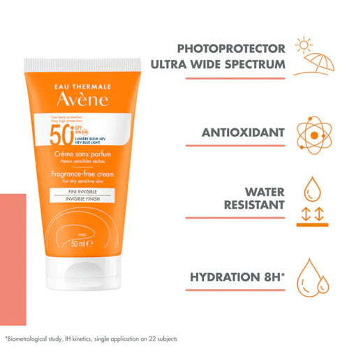 Avène Ultra Broad Spectrum Spf50+Fragnance Free Cream For Dry - Sensitive Skin 50ml
