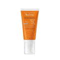 Avene sun cream tube with SPF 50+ on a white background