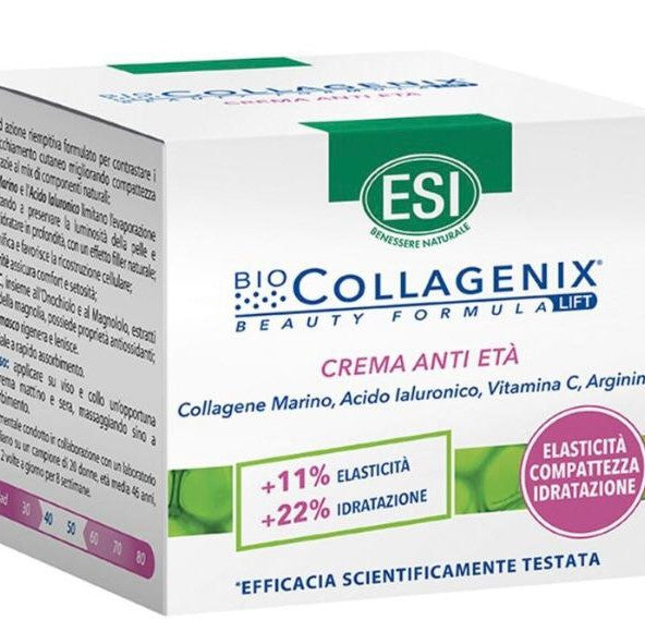 Box of ESI Bio Collagenix Beauty Formula Lift cream on a white background