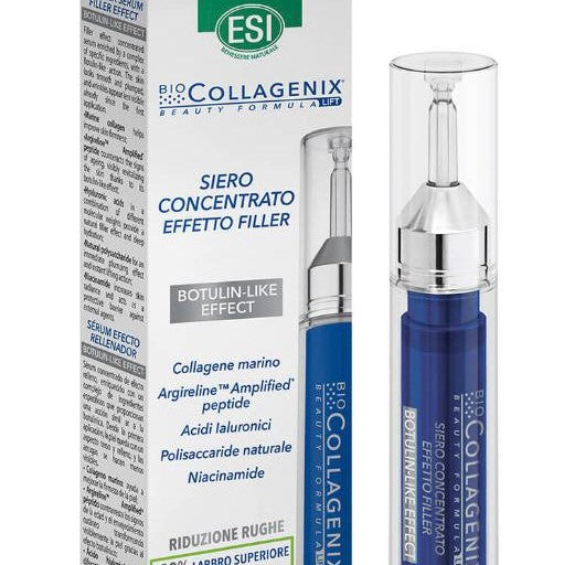 Collagen serum packaging with ESI branding on a white background
