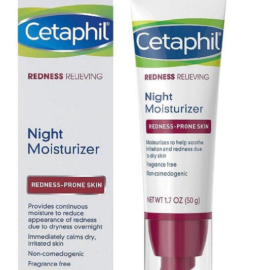 Cetaphil night moisturizer packaging on a white background