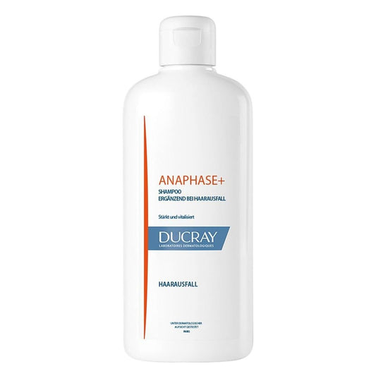 Ducray Anaphase+ shampoo bottle on a white background