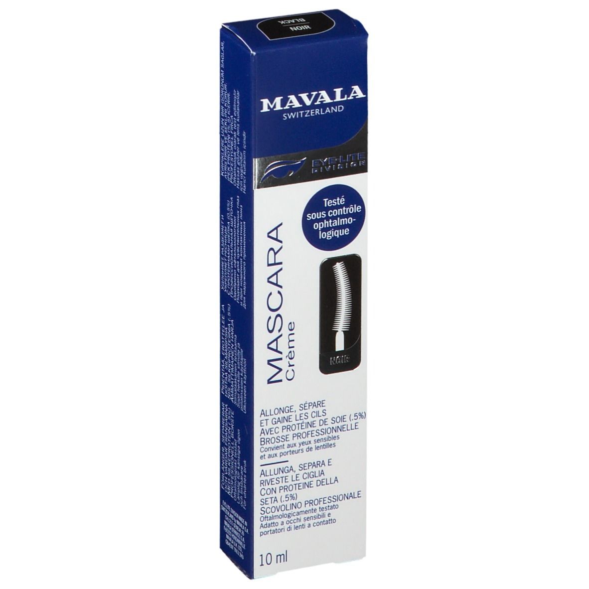 Mavala mascara packaging on a white background