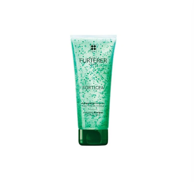 Green skincare product with brand name on a white background