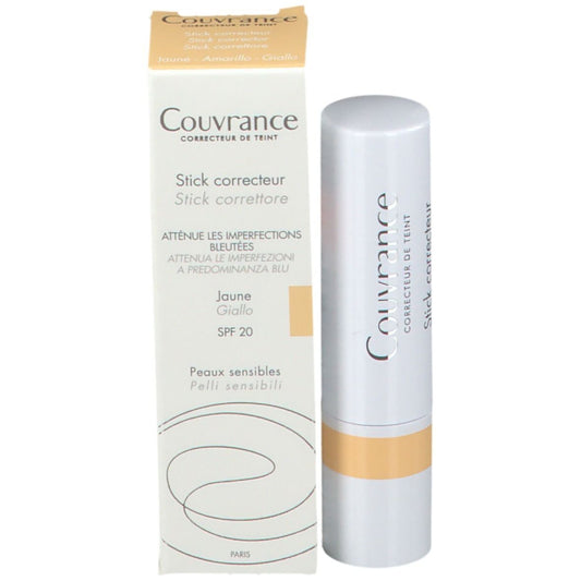 Couvrance stick correcteur with packaging on a white background