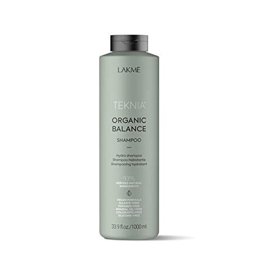 Lakme Teknia Organic Balance shampoo bottle on a white background