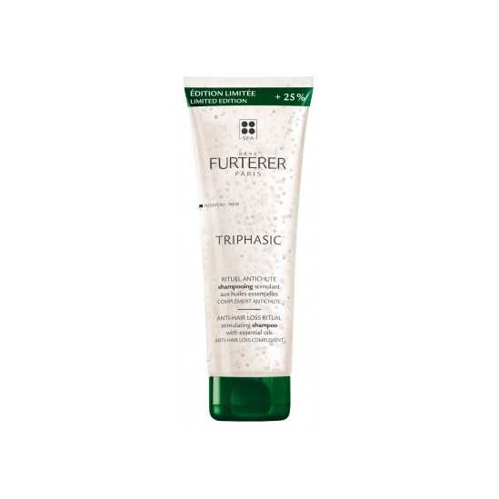 Tube of Furterer Triphasic shampoo on a white background