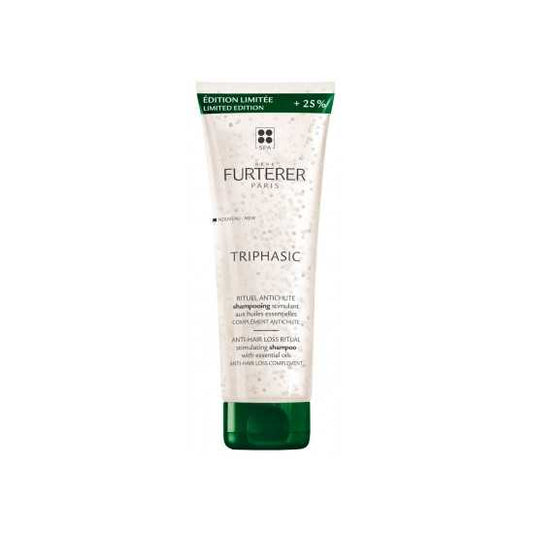 Tube of Furterer Triphasic shampoo on a white background