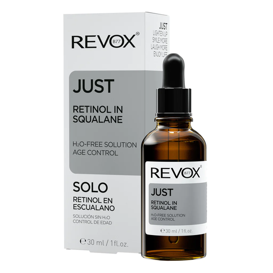 Revox Just Retinol in Squalane bottle and packaging on a white background
