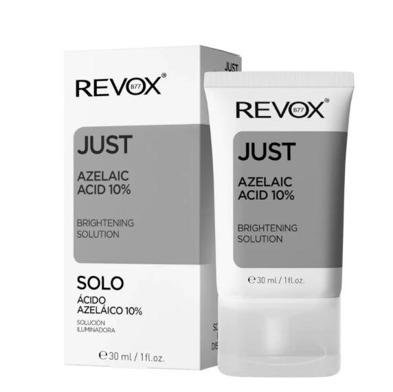 Revox Just Azelaic Acid 10% brightening solution packaging on a white background