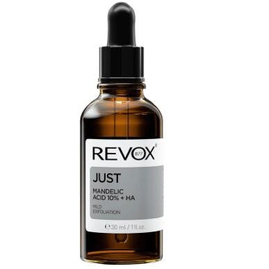 Brown Revox skincare bottle with dropper on a white background