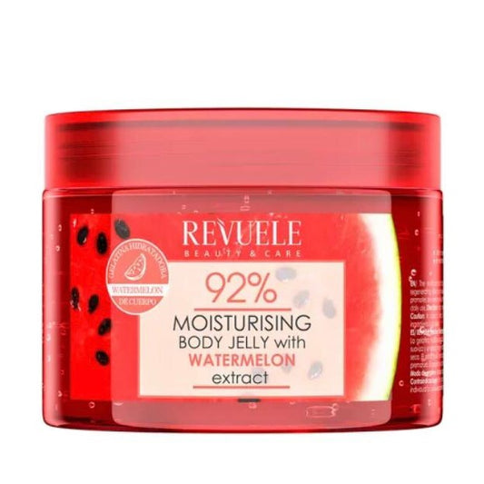 Revuele moisturizing body jelly with watermelon extract on a white background