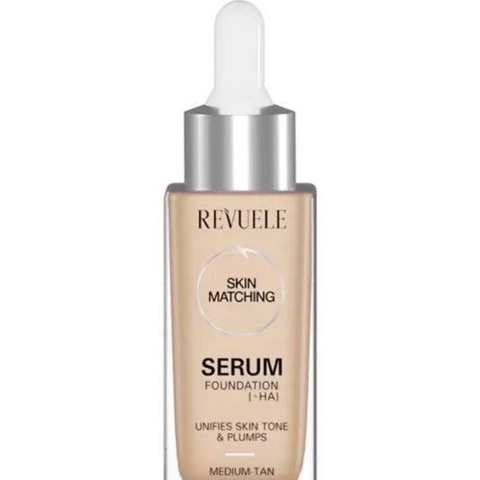Revuele serum foundation bottle on a white background