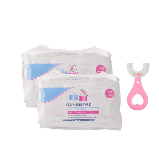 Buy 2 SebaMed Hypoallergenic Wipes And Get Silicone Donut Toothbrush Free