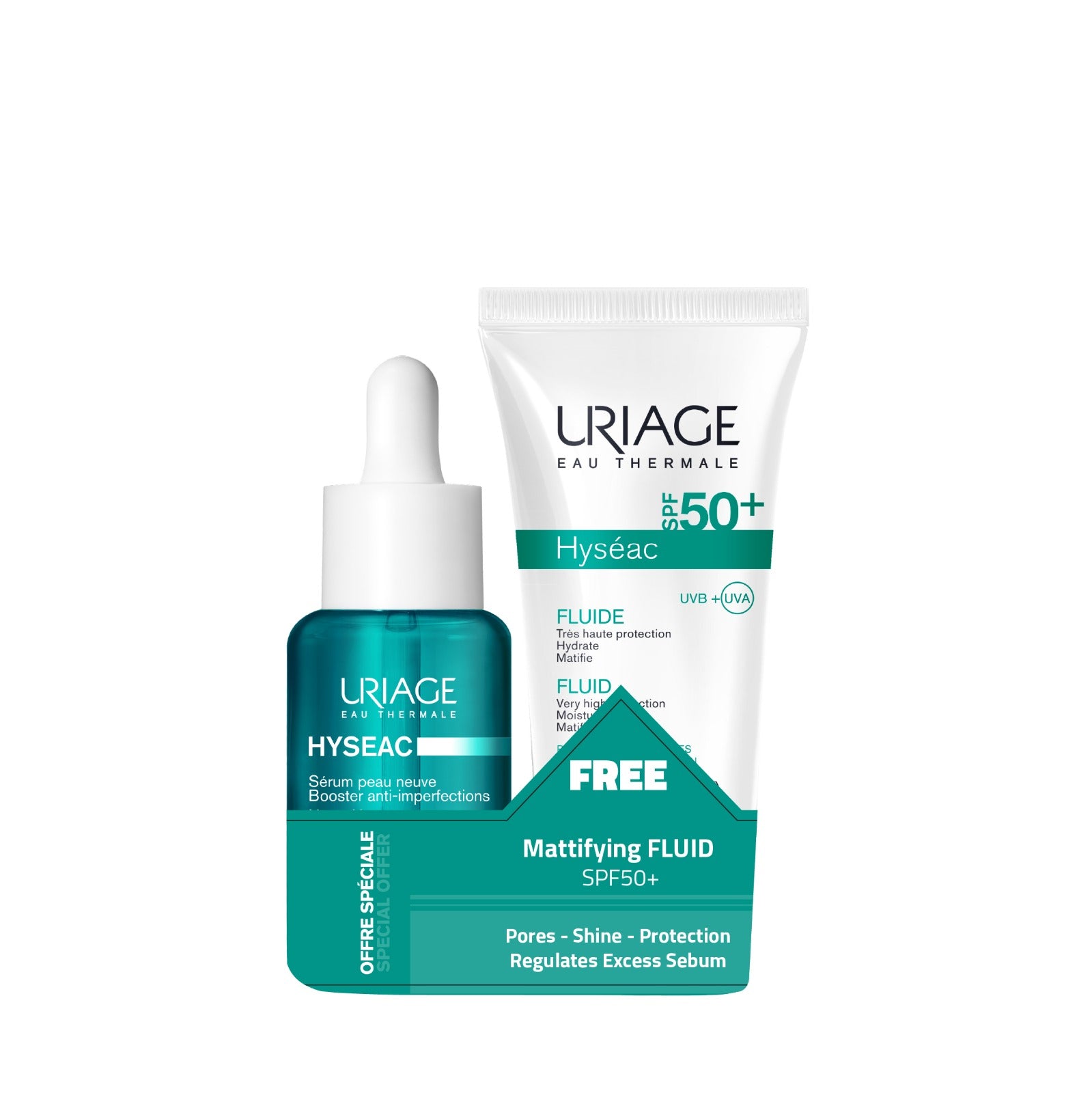 Hyseac Uriage Serum 5.8% Pure AHA + FREE Hyseac Mattifying Fluid SPF50
