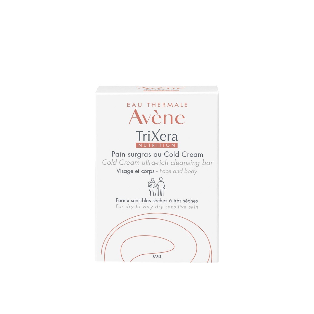 Avene TriXera cleansing bar packaging on a white background