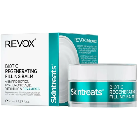 Skintreats Biotic Regenerating Filling Balm with packaging on a white background