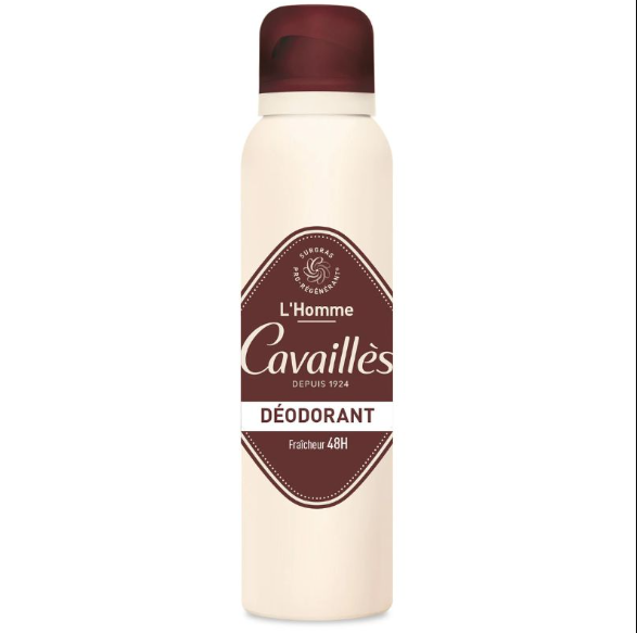 Cavaillès deodorant bottle with brown cap on a white background