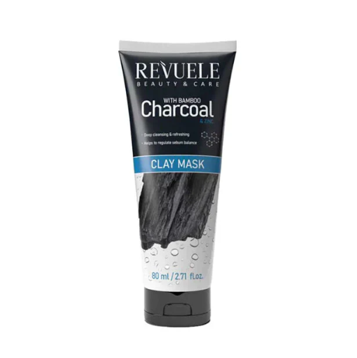 Revuele Charcoal Clay Mask tube on a white background