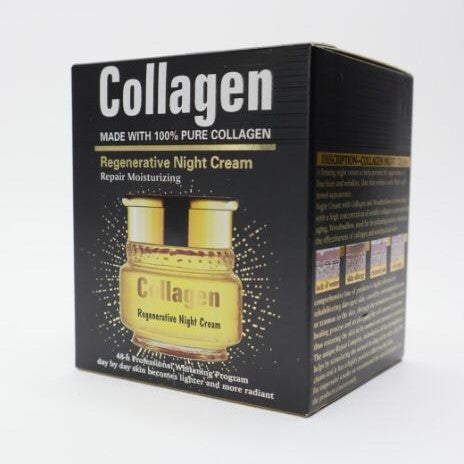 Collagen regenerative night cream packaging on a white background