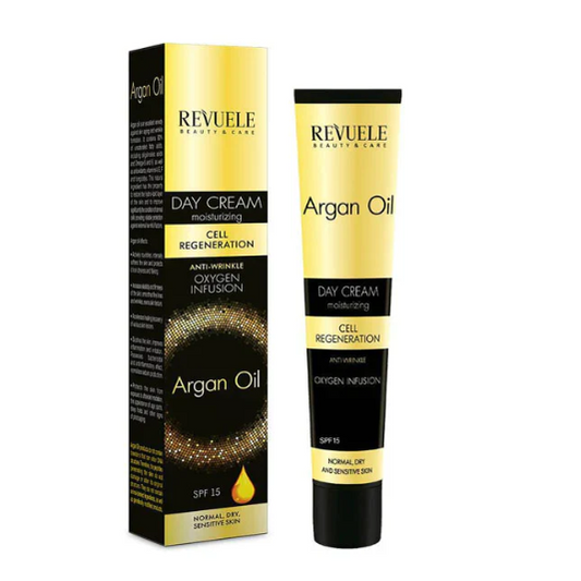 Revuele Argan Oil Day Cream packaging on a white background