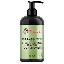 Mielle Rosemary Mint Strengthening Leave-In Conditioner bottle on a white background