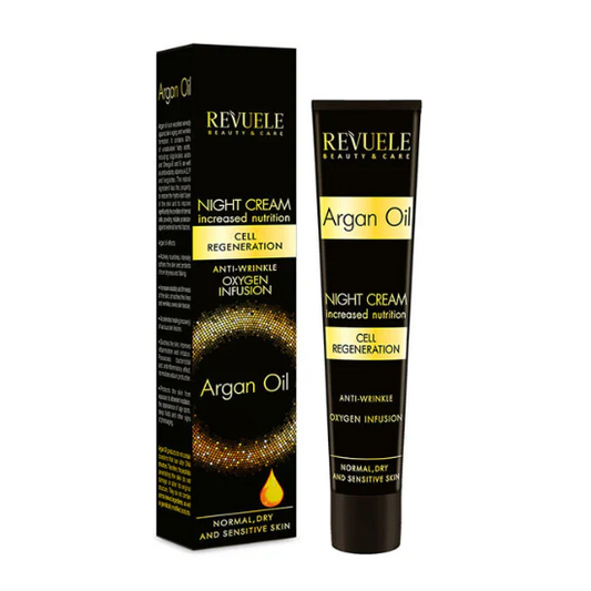 Revuele Argan Oil Night Cream packaging on a white background