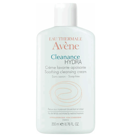 Avene Cleanance Hydra bottle on a white background