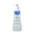 Mustela bottle of cleansing water on a white background