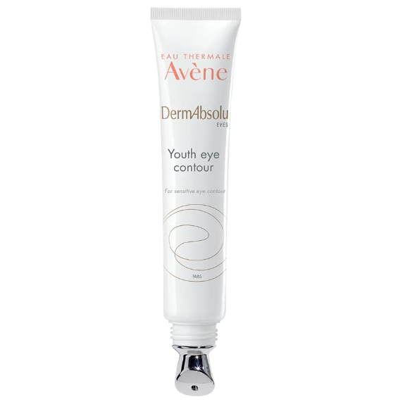 Avene DermAbsolu Youth Eye Contour cream tube on a white background